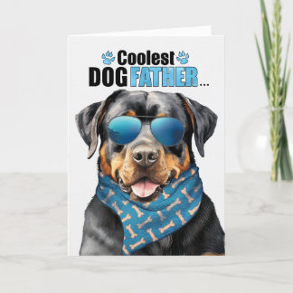 Tarjeta Festiva Día del Padre más frío del perro de Rottweiler