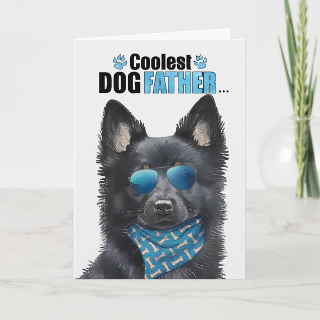 Tarjeta Festiva Día del Padre más frío del perro de Schipperke (Anverso)