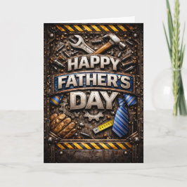 Tarjeta Festiva Día del Padre Mecánico de Herramientas Industriale
