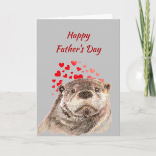 Tarjeta Festiva Día del Padre Mejor Papá del Mundo Nutria Adorable