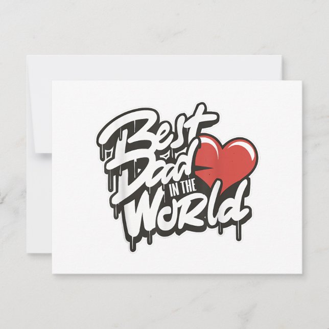 Tarjeta Festiva Día del Padre Mejor Papá En El Mundo (Anverso)