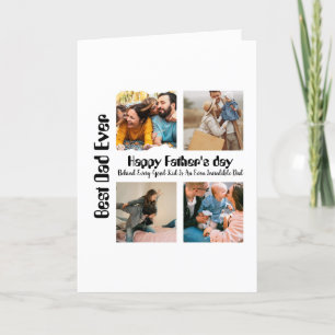 Tarjeta Festiva Día del Padre personalizado 4 collage de fotos Mej