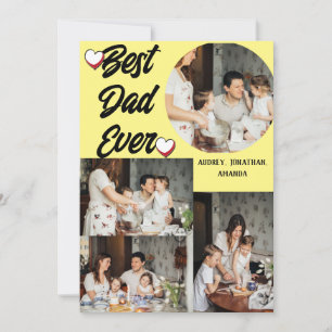 Tarjeta Festiva Día del padre personalizado, Collage de cuatro fot