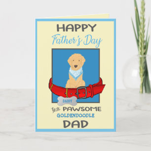 Tarjeta Festiva Día del padre personalizado de perro de goldendood