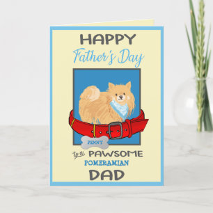 Tarjeta Festiva Día del padre personalizado de tu perro pomerania