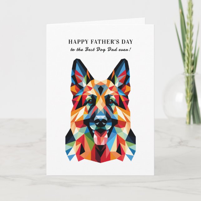 Tarjeta Festiva Día del padre personalizado del perro pastor alemá (Anverso)