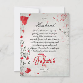 Tarjeta Festiva Día del Padre Romántico para Esposo de Esposa Foto