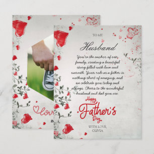 Tarjeta Festiva Día del Padre romántico para marido de esposa Foto