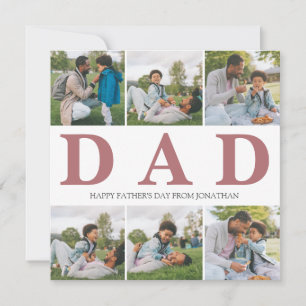 Tarjeta Festiva Día del Padre Simple Moderno Papá 6 foto familia