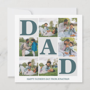 Tarjeta Festiva Día del Padre Simple Moderno Papá 6 foto familia 