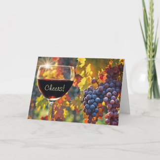 Tarjeta Festiva Día del Padre Vino y Uvas Cheers 
