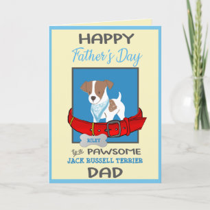 Tarjeta Festiva Día del Padres Personalizado Jack Russell Terrier 