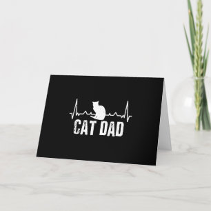 Tarjeta Festiva Día del Papá Gato Para Los Padres   Amantes de Cat