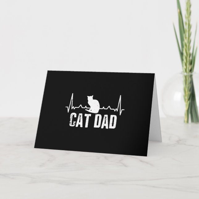 Tarjeta Festiva Día del Papá Gato Para Los Padres | Amantes de Cat (Anverso)