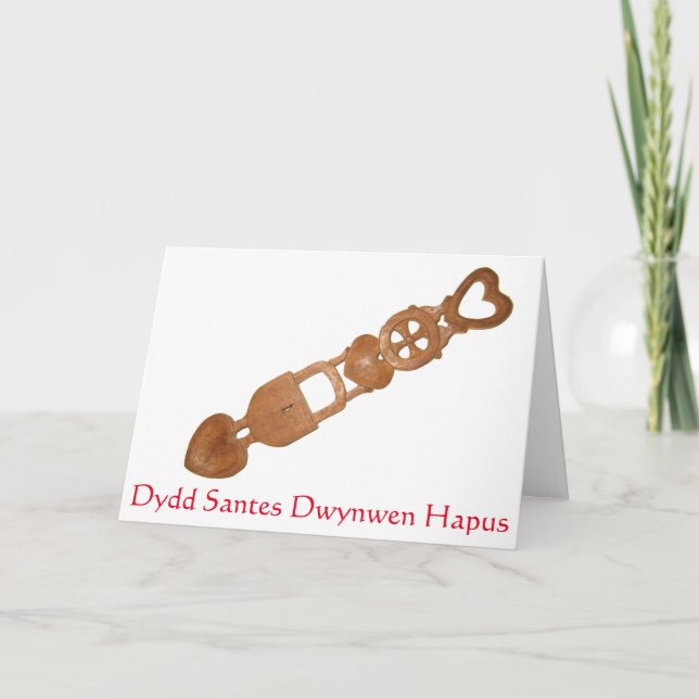 Tarjeta Festiva Día del St Dwynwen feliz (Anverso)