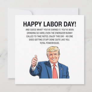Tarjeta Festiva Día del Trabajo de Trump