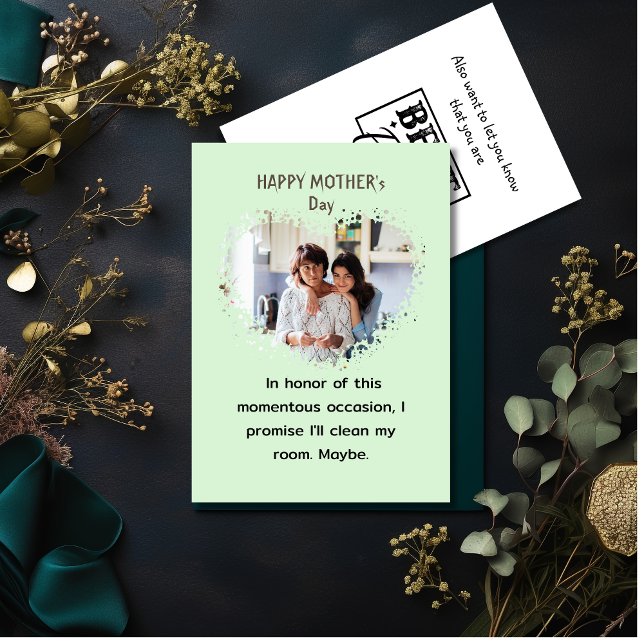 Tarjeta Festiva Día divertido de la madre de hija corazón foto (Subido por el creador)