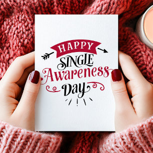 Tarjeta Festiva Día Feliz de Conciencia de Soltería Anti Día de Sa