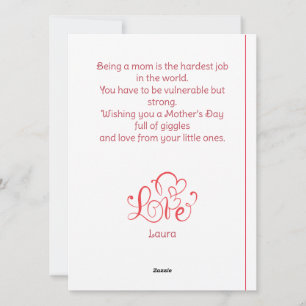 Tarjeta Festiva Día feliz de la madre simple dulce mamá y foto de 