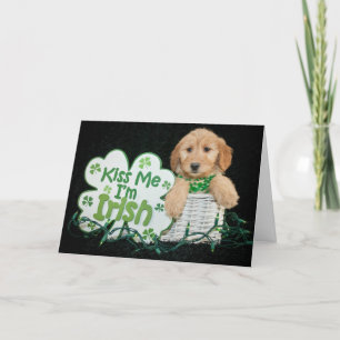 Tarjeta Festiva Día Feliz de San Patricio Cachorro