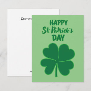 Tarjeta Festiva Día Feliz de San Patricio Mensaje Personalizado Cl