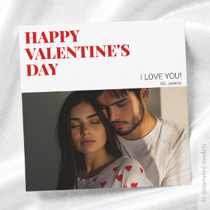 Tarjeta Festiva Día Feliz de San Valentín para Pareja Xoxo Moderna