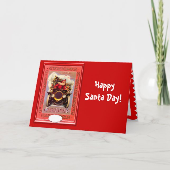 Tarjeta Festiva Día feliz de Santa (Anverso)