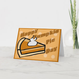 Tarjeta Festiva Día feliz del pastel de calabaza de la acción de