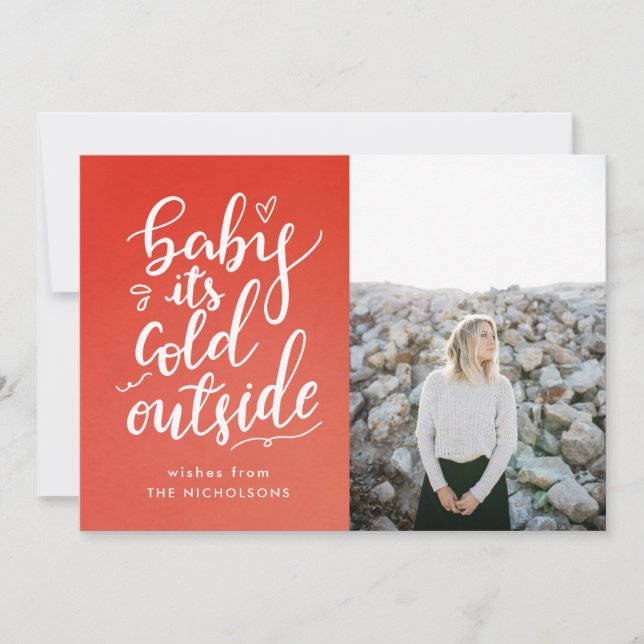 Tarjeta Festiva Día festivo | Beber, frío fuera de la foto de escr (Anverso)