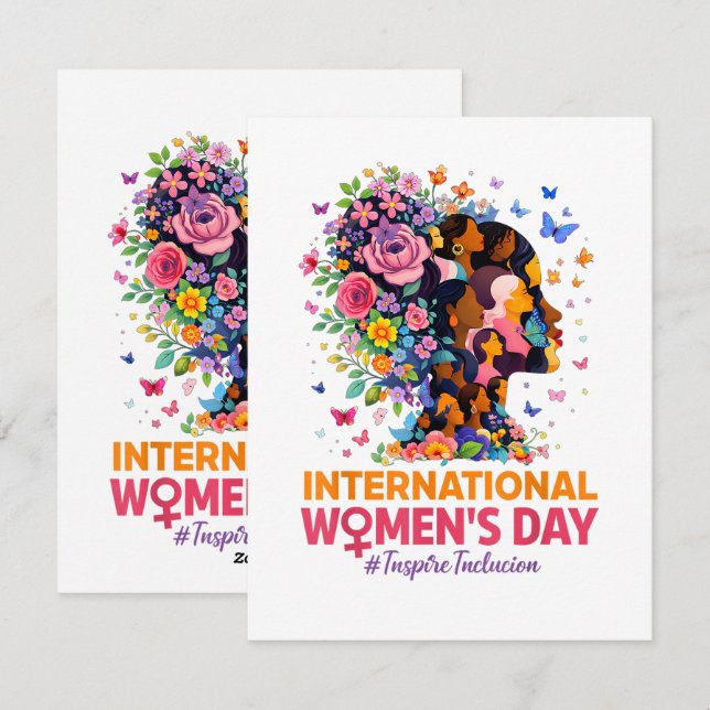 Tarjeta Festiva Día Internacional de la Mujer (Anverso / Reverso)