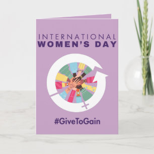 Tarjeta Festiva Día Internacional de la Mujer 2026 Dar para Ganar