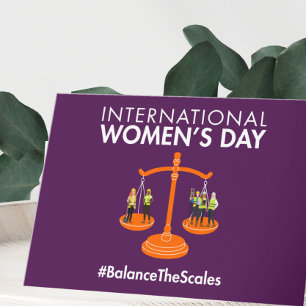 Tarjeta Festiva Día Internacional de la Mujer 2026 Equilibrar las