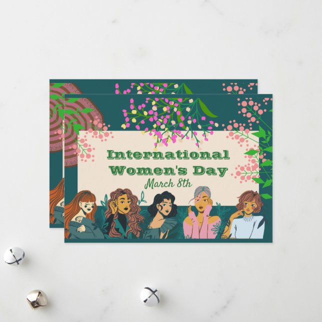 Tarjeta Festiva Día Internacional de la Mujer 8 de marzo Invitació (Anverso/Reverso In Situ)