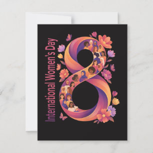 Tarjeta Festiva Día Internacional de la Mujer 8 marzo