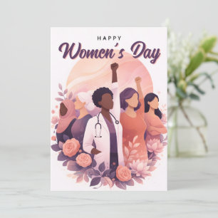 Tarjeta Festiva Día Internacional de la Mujer Floral Moderno 8 de 