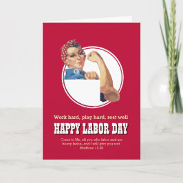 Tarjeta Festiva DÍA LABORAL DE Rosie Riveter