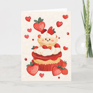 Tarjeta Festiva Día más dulce del pastel de fresa