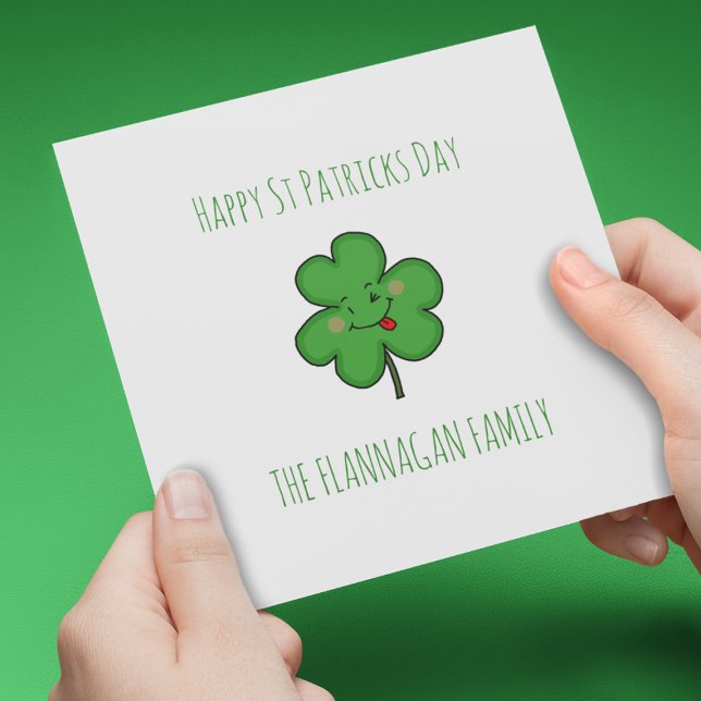 Tarjeta Festiva Día Mínimo del Shamrock St Patricks (Subido por el creador)