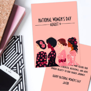 Tarjeta Festiva Día Mundial de la Mujer: Floral rosa