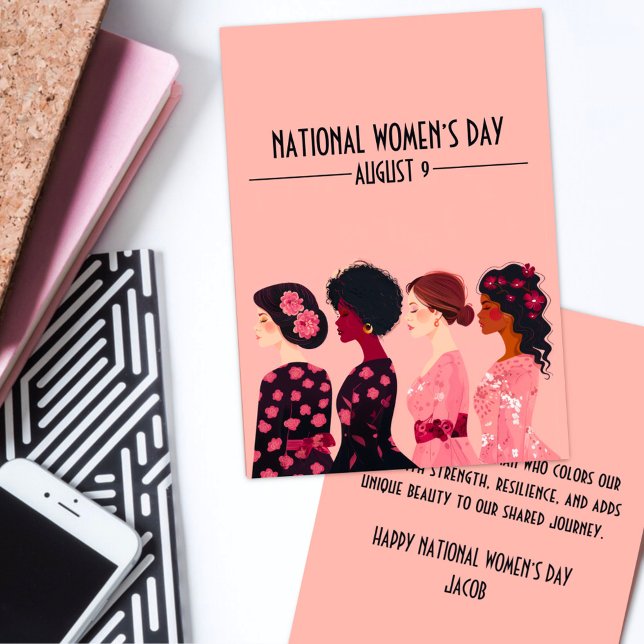 Tarjeta Festiva Día Mundial de la Mujer: Floral rosa (Subido por el creador)