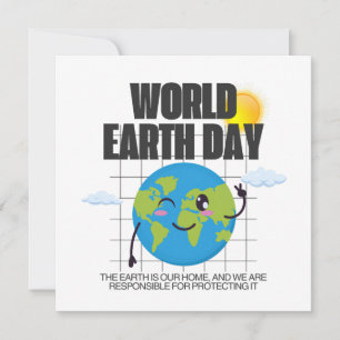 Tarjeta Festiva Día Mundial de la Tierra - 22 de abril   Proteger 