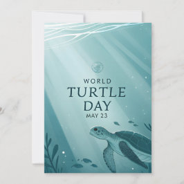 Tarjeta Festiva Día Mundial de la Tortuga Arte de Tortuga Marina S
