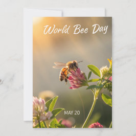 Tarjeta Festiva Día Mundial de las Abejas Arte Floral de la Abeja