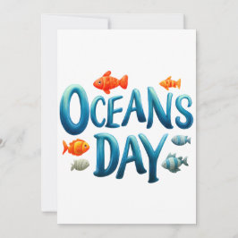 Tarjeta Festiva Día Mundial de los Océanos - Celebración del Día d