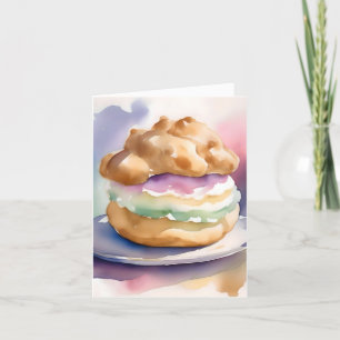 Tarjeta Festiva Día Nacional de la Puff - 2 de enero - Acuarela