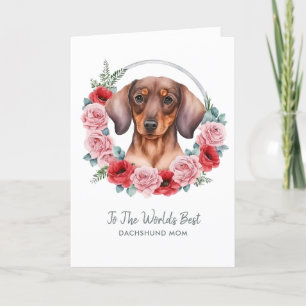 Tarjeta Festiva Día personalizado de la madre del perro de Dachshu