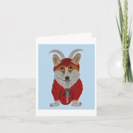 Tarjeta Festiva Diablo Corgi
