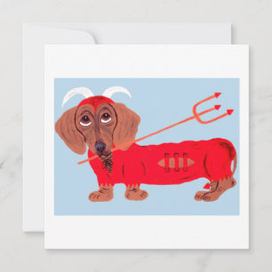 Tarjeta Festiva Diablo Dachshund
