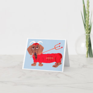 Tarjeta Festiva Diablo Teckel