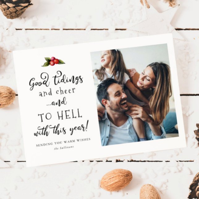 Tarjeta Festiva Diablos Con Este Año 2021 Divertida Foto De Navida (Subido por el creador)